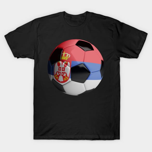 Serbia Soccer Ball T-Shirt by reapolo